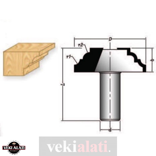 VEKI ALATI glodala sa lemljenim HM pločicama za izradu šara / 0250-01 - Image 2