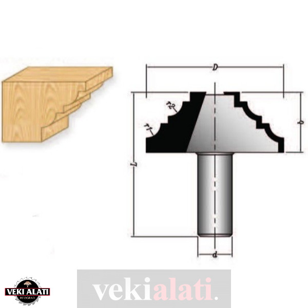 VEKI ALATI glodala sa lemljenim HM pločicama za izradu šara / 0260-01 - Image 2