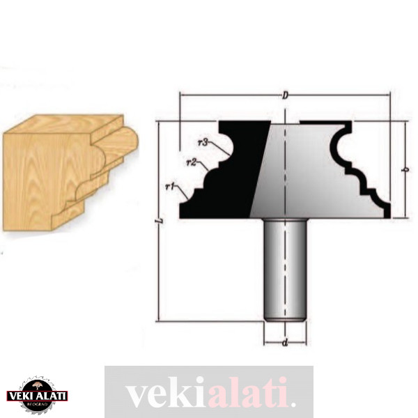 VEKI ALATI glodala sa lemljenim HM pločicama za izradu šara / 0300-01 - Image 2