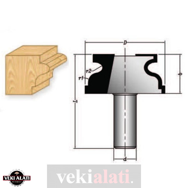 VEKI ALATI glodala sa lemljenim HM pločicama za izradu šara / 0320-01 - Image 2