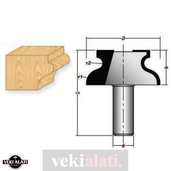 VEKI ALATI glodala sa lemljenim HM pločicama za izradu šara / 0360-01 - Image 2