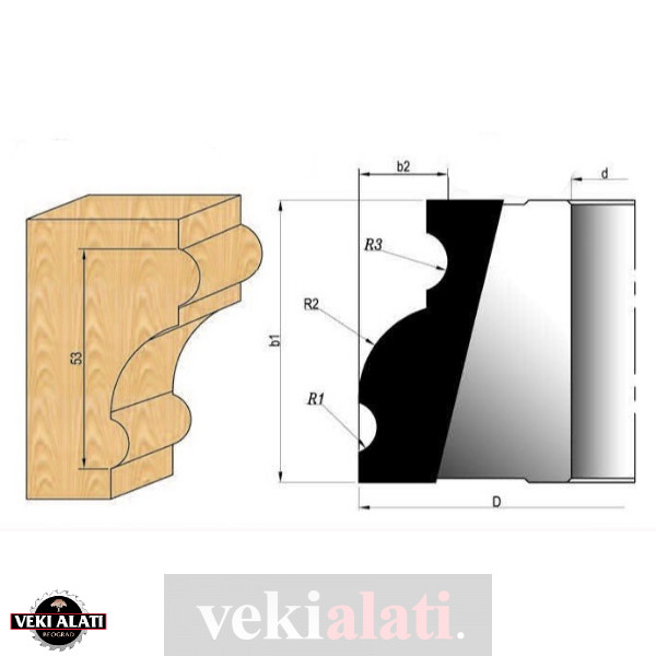 VEKI ALATI profilna glodala za šare i visoki sims / 0712-01 - Image 2
