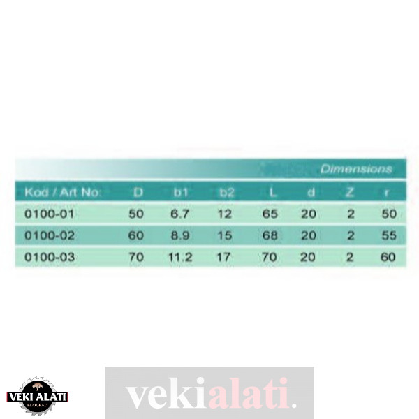 VEKI ALATI glodala sa lemljenim HM pločicama za CNC mašine / 0100 - Image 3