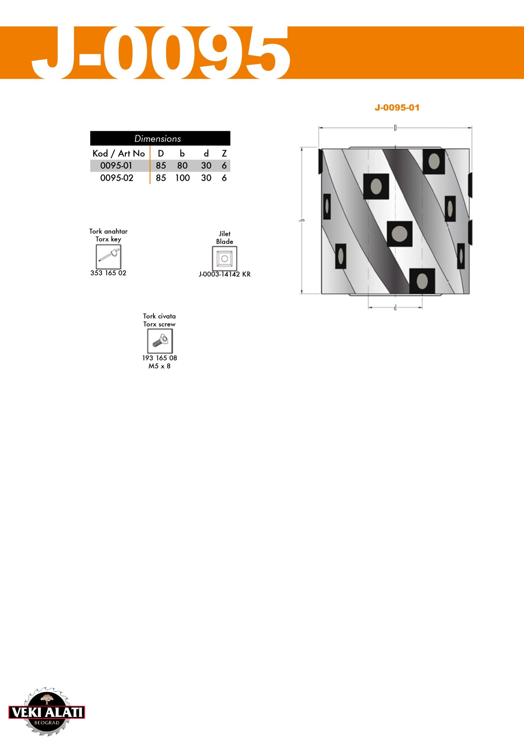 VEKI ALATI spiralna glodala za CNC mašine / J-0095 - Image 2