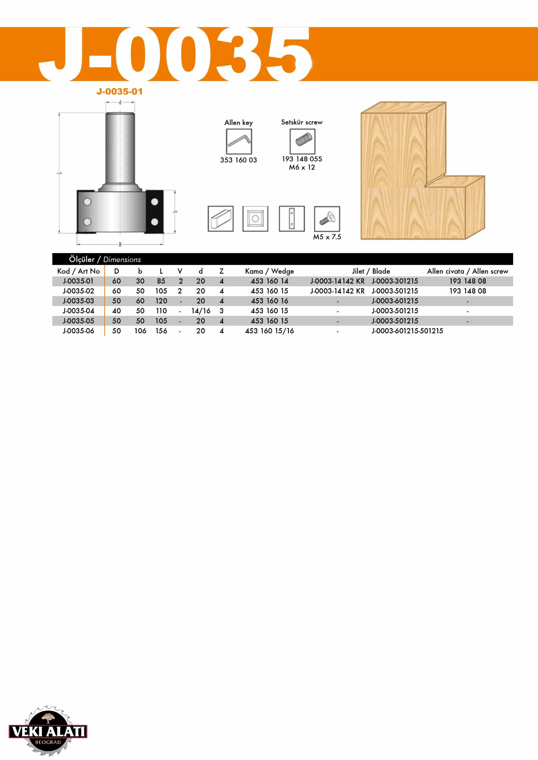 VEKI ALATI profilna glodala za CNC mašine / J-0035 - Image 2