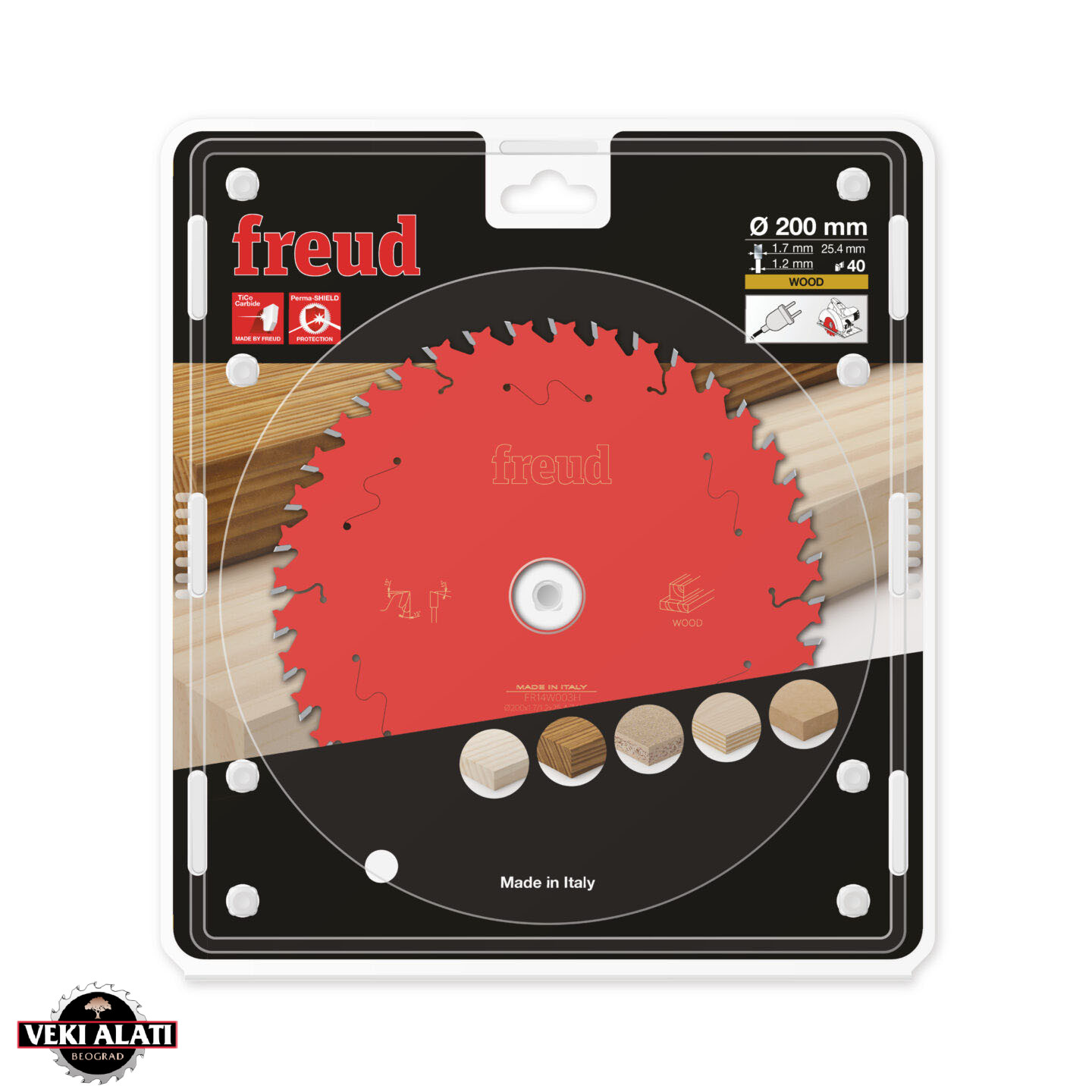 FREUD kružna testera (cirkular) za drvo 200 x 25,4 x 1,7 / 1,2 x T40 / FR14W003H