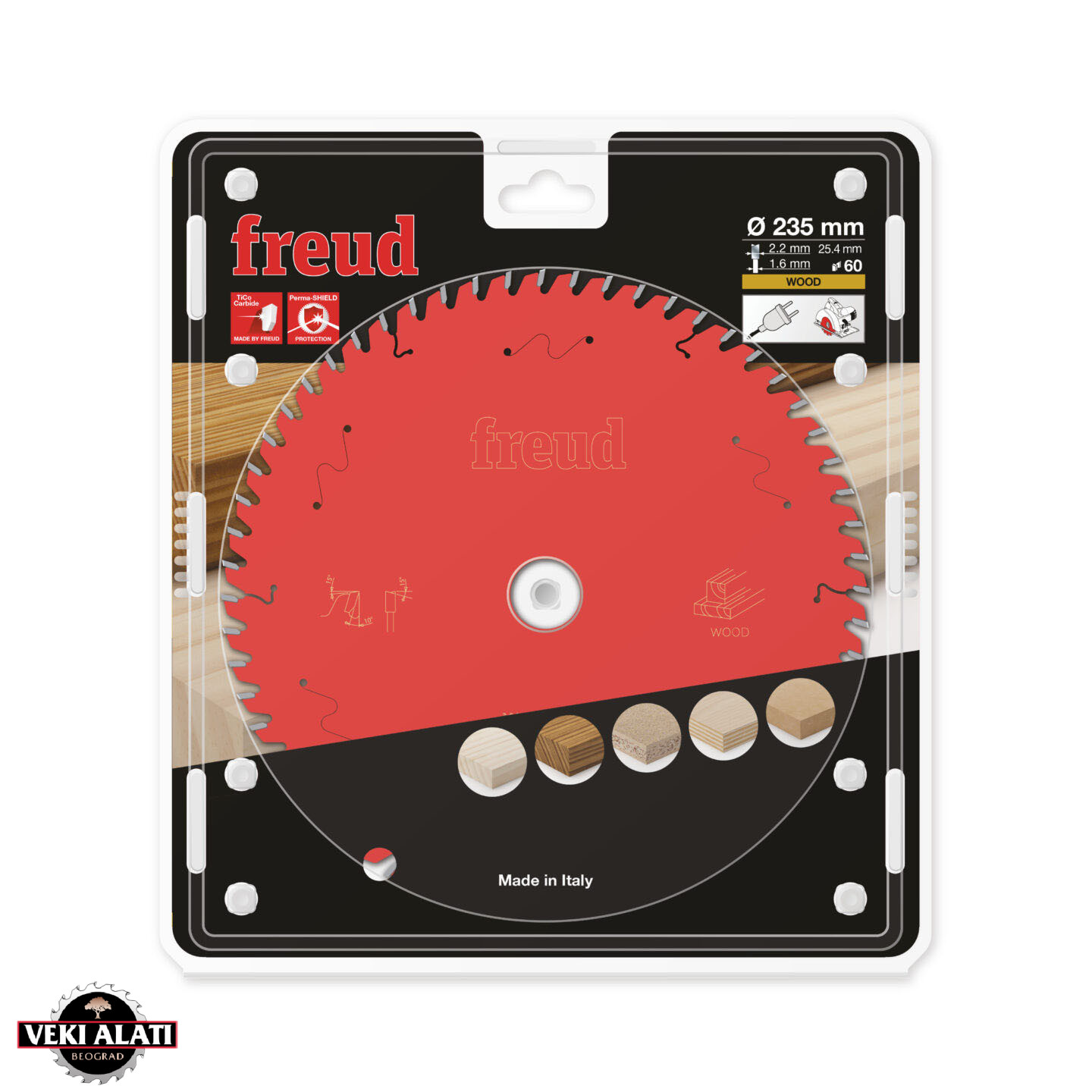 FREUD kružna testera (cirkular) za drvo, 235 x 25,4 x 2,2 / 1,6 x T60 / FR20W007H