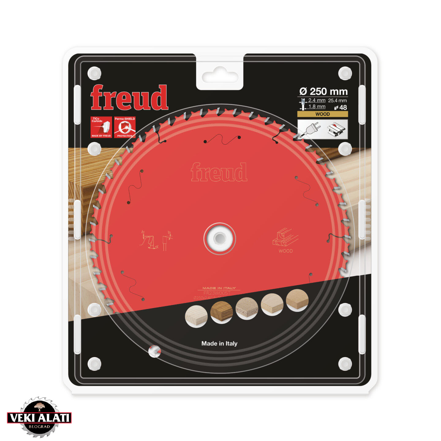 FREUD kružna testera za drvo, 250 x 25,4 x 2,4 / 1,8 x T48 / FR23W005T