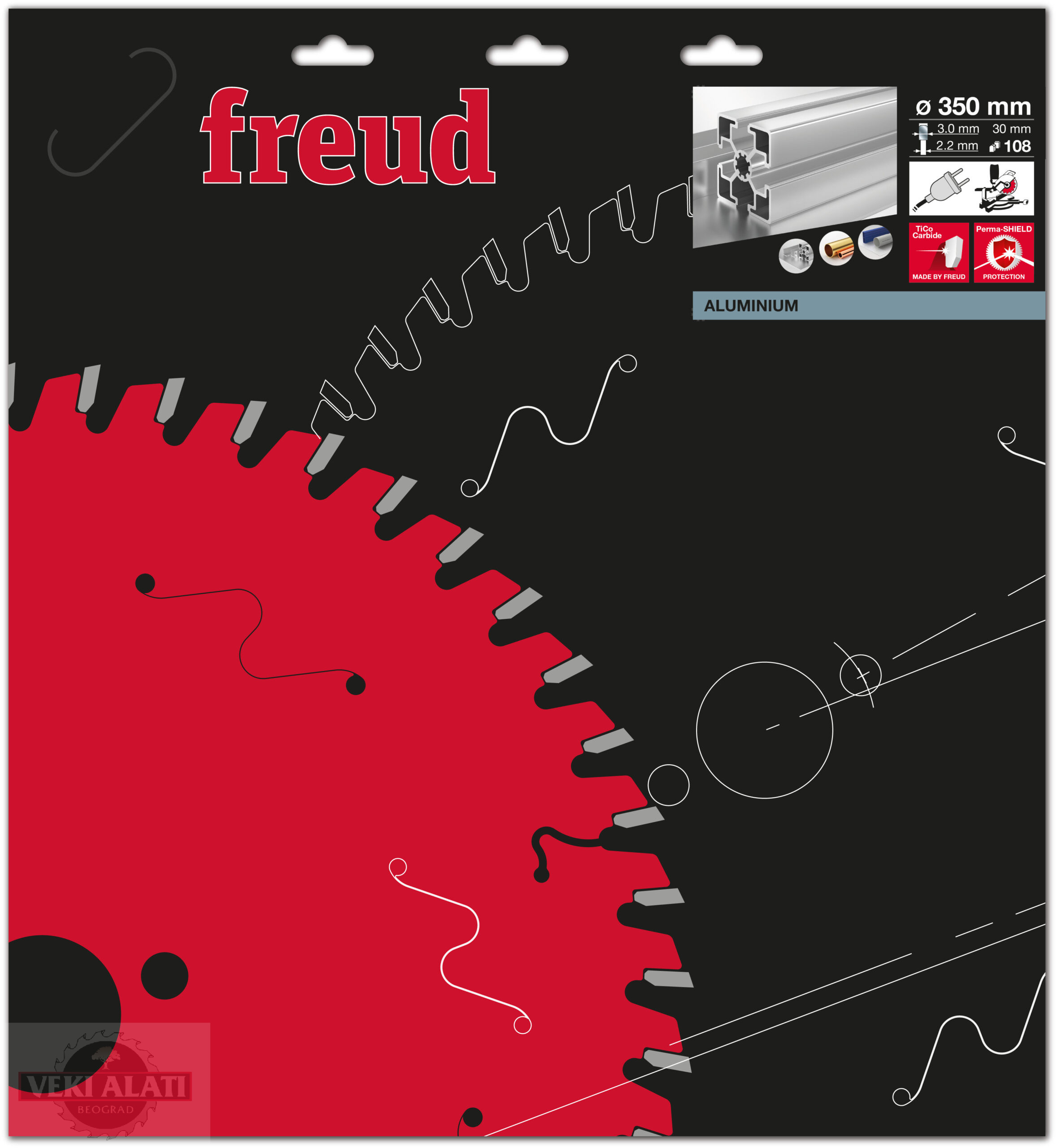 FREUD kružna testera (cirkular) za sečenje aluminijuma 350 x 30 x 3,0 / 2,2 x T108 / FR32A001M